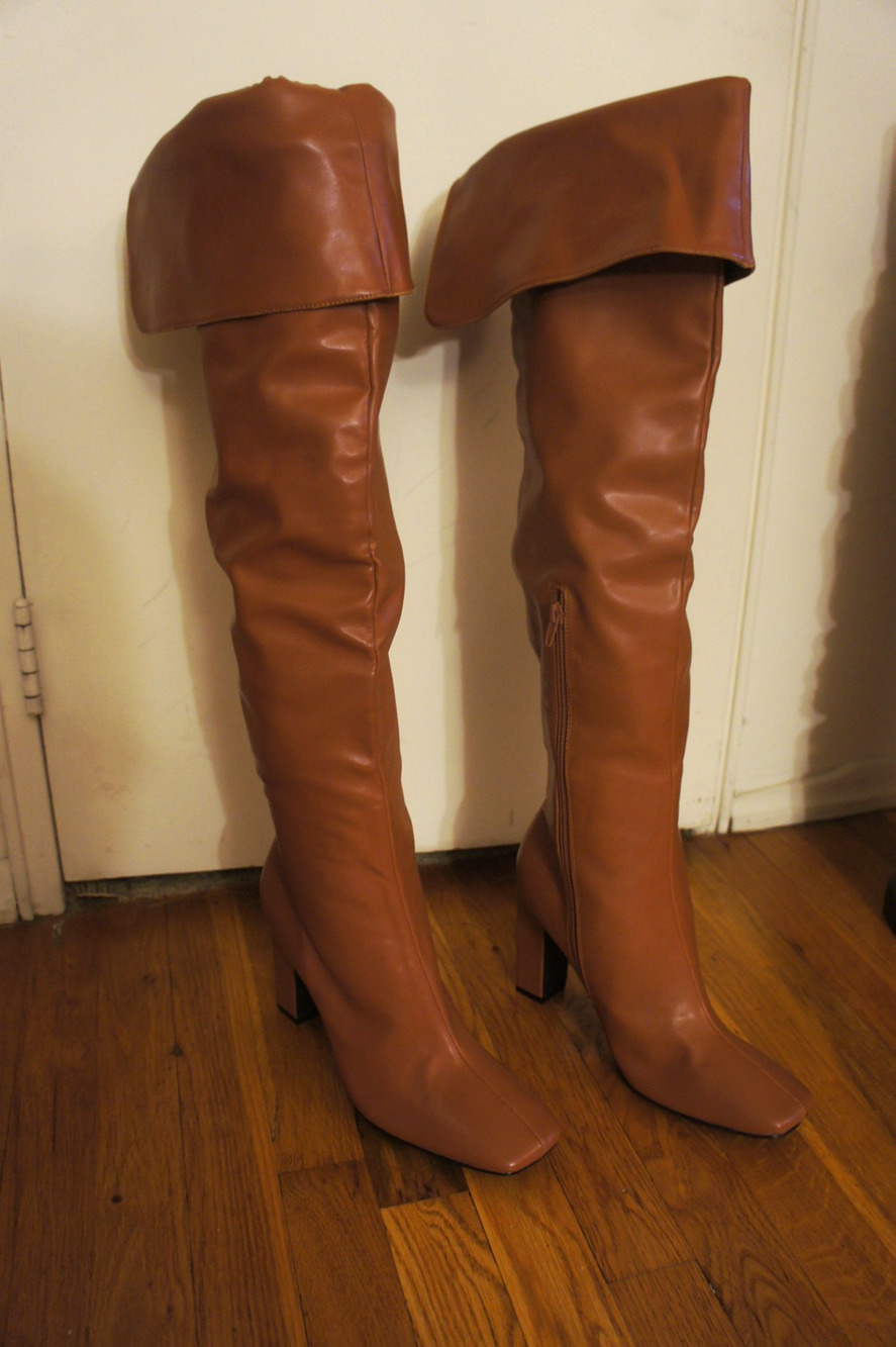 Ladies Tall Brown Leather Boots - Sheln Size 11